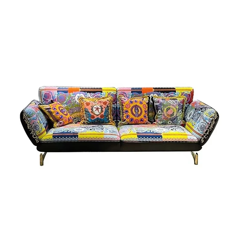 Luxury Stand-Up Lounge Leather Sofa Set Luxury Wood Velvet