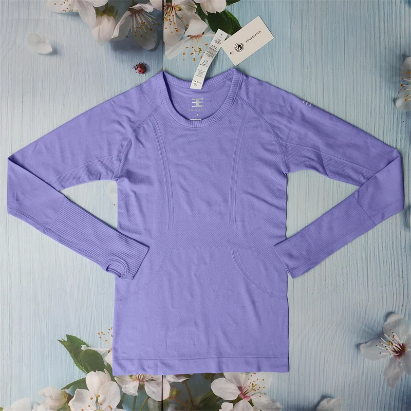 เสื้อยืดขี่ม้าผู้หญิง เนื้อผ้านุ่ม แขนยาว เสื้อสำหรับนักขี่ม้า ชุดซ้อมขี่ม้า เสื้อเบสเลเยอร์สำหรับการฝึกซ้อม