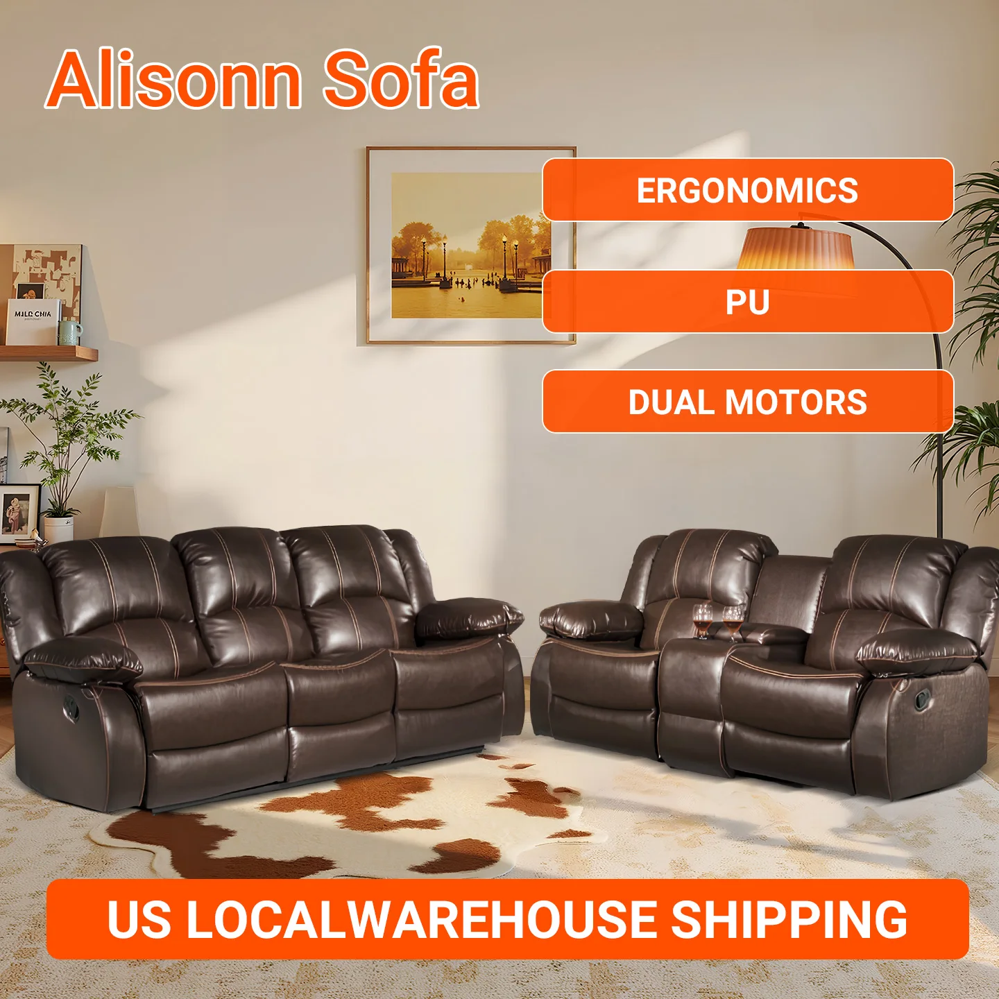 أريكة كرسي Power Loveseat للجلوس في المسرح وحدة تحكم بدون جاذبية كرسي كهربائي RV أريكة مع غرفة معيشة جانبية للتخزين