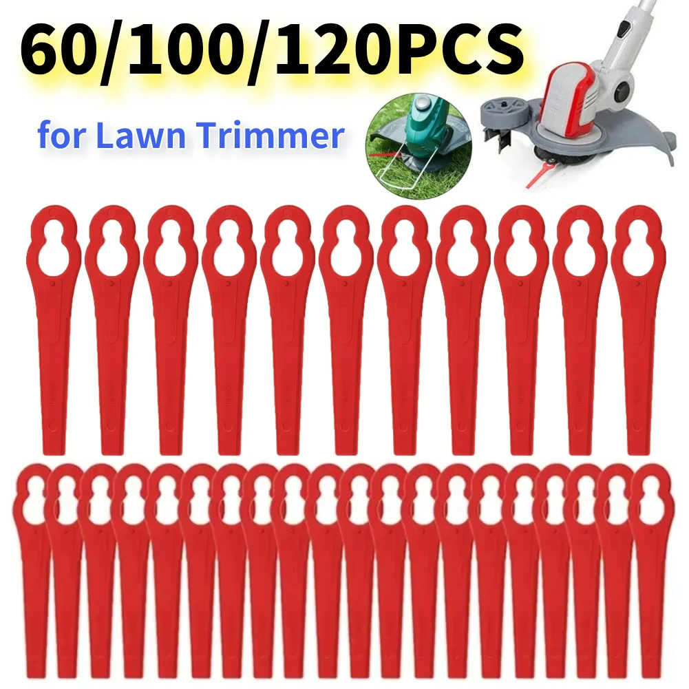 60/100/120 Stück Ersatzklingenset Schnellschneidende L83 Trimmerklingen Rasentrimmerklingen für Kabellose Rasentrimmer