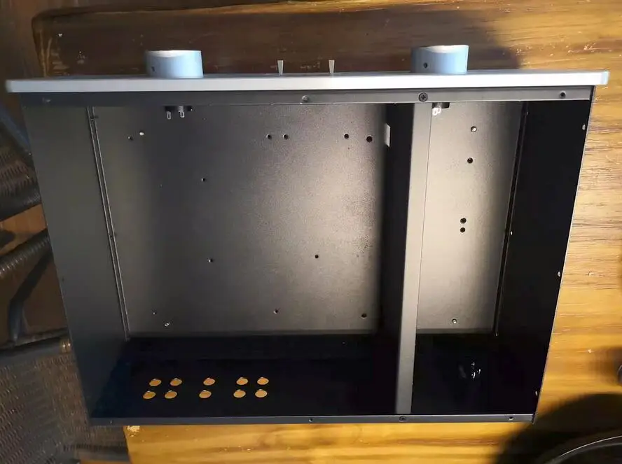 عالية الجودة لوحة ألومنيوم أنبوب المضخم لتقوم بها بنفسك الهيكل الحديد الجسم جيد التدريع مكبر للصوت الضميمة صندوق قذيفة W420 * H110 * D300mm