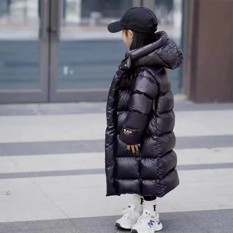 Kinder Mädchen Winter Ente Daunen jacke Dicke lange warme Puffer Mantel Jungen wasserdichte Kapuze Parkas Kinder Schnee Oberbekleidung