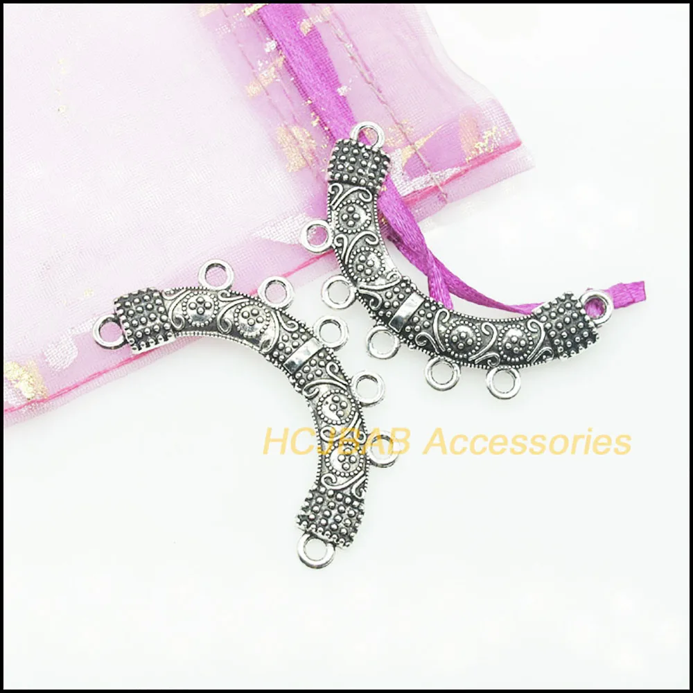 10Pcs Tibetan Silver Gold Bronze Plated Flower Charms Pendants Connectors 26x45mm