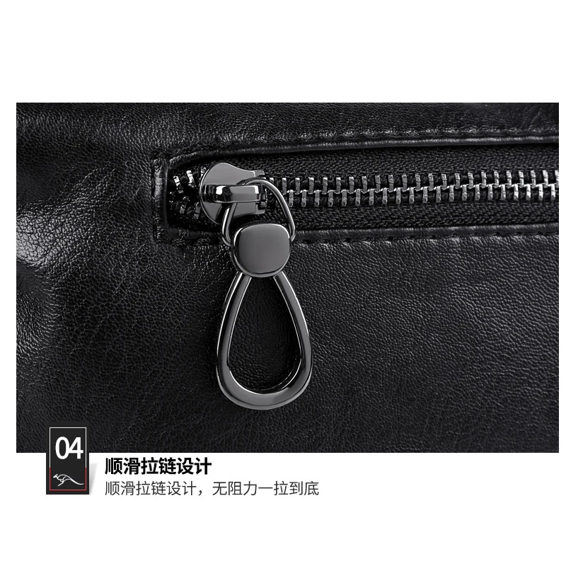 Cartera de cuero genuino para hombre, cartera de mano delgada con cremallera larga, monedero con tarjetero, bolso para teléfono