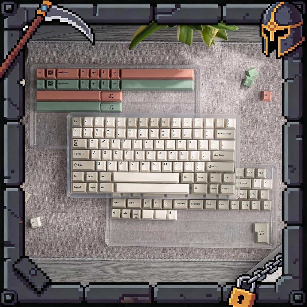 

Клавиши PBTfans 9009 для ПК, кастомизация, материал PBT, оригинальные заводские клавиши для клавиатуры, двухцветная ретро-серия, аксессуары для ПК, подарки