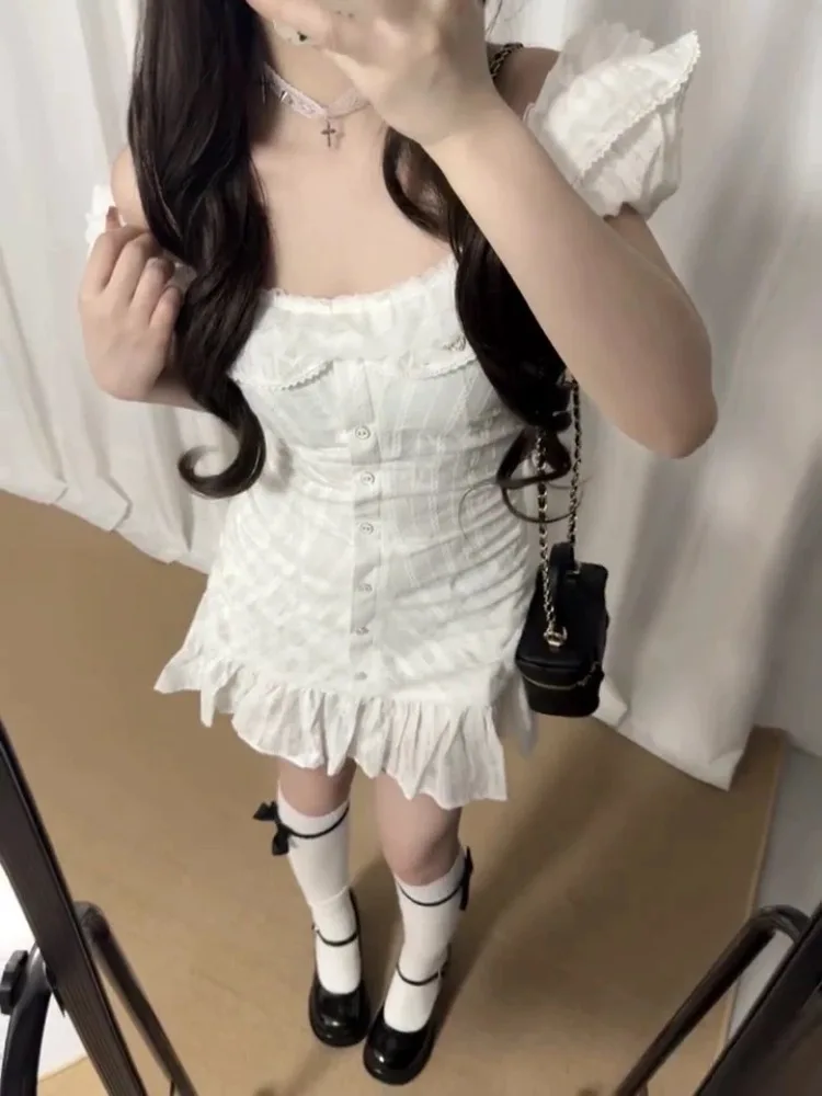 white dress selfie Leslie 34 Waist White gown