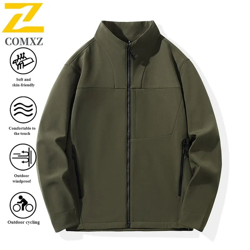 

EiAO Men Softshell Jacket Windproof Waterproof Hooded Hiking Coat for Camping Fishing Outdoor Windbreaker Trekking Interchange