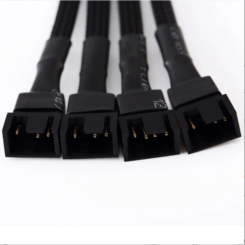 5 Pieces Of Computer Motherboard Adapter Cable 4Pin 1 Point 4 Fan Interface Extension Cable 27Cm