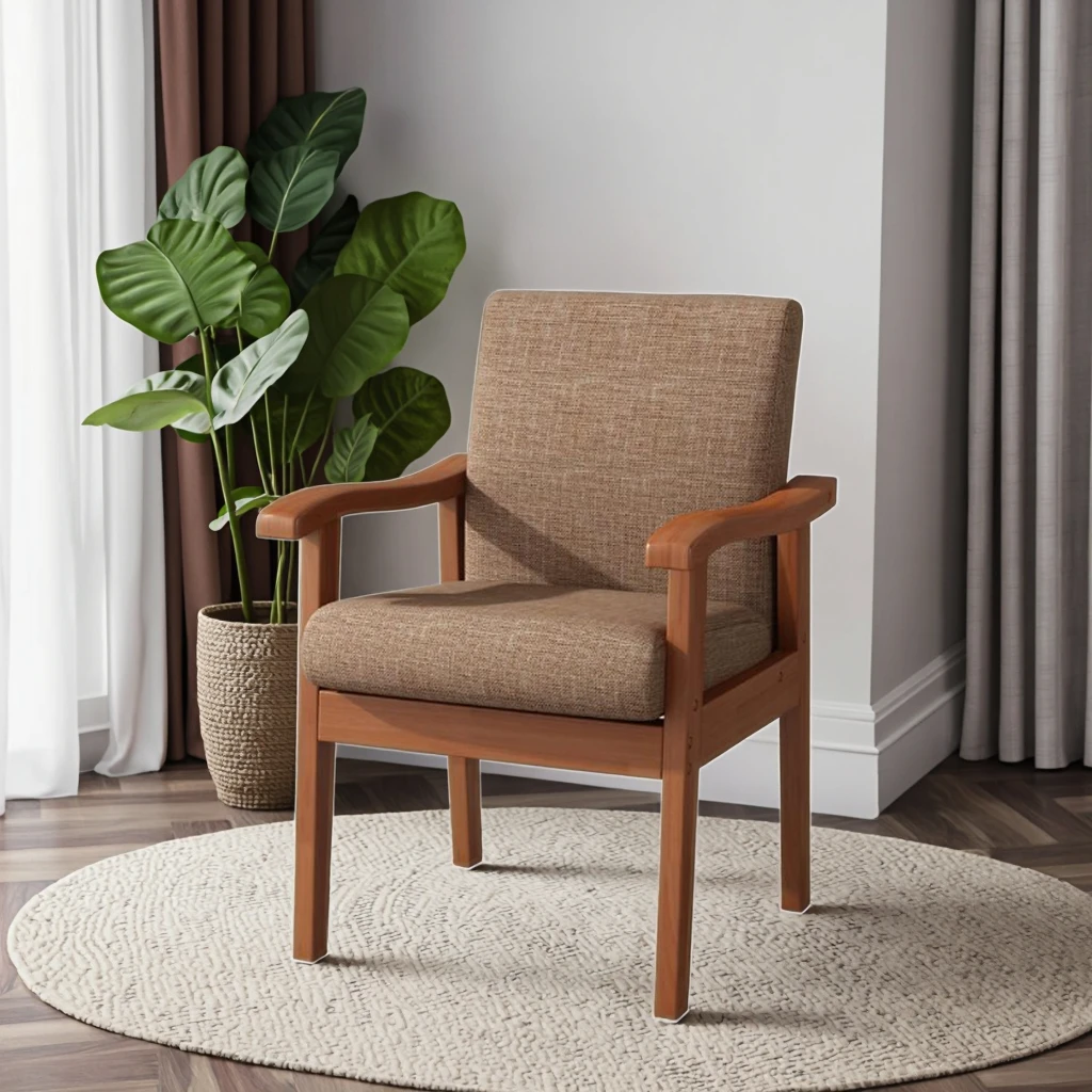 كرسي أريكة فردي من الخشب الصلب لغرفة المعيشة للاستخدام المنزلي الحديث مسند الظهر مكتب شرفة كرسي الترفيه للاعبين جونغ المسنين #6