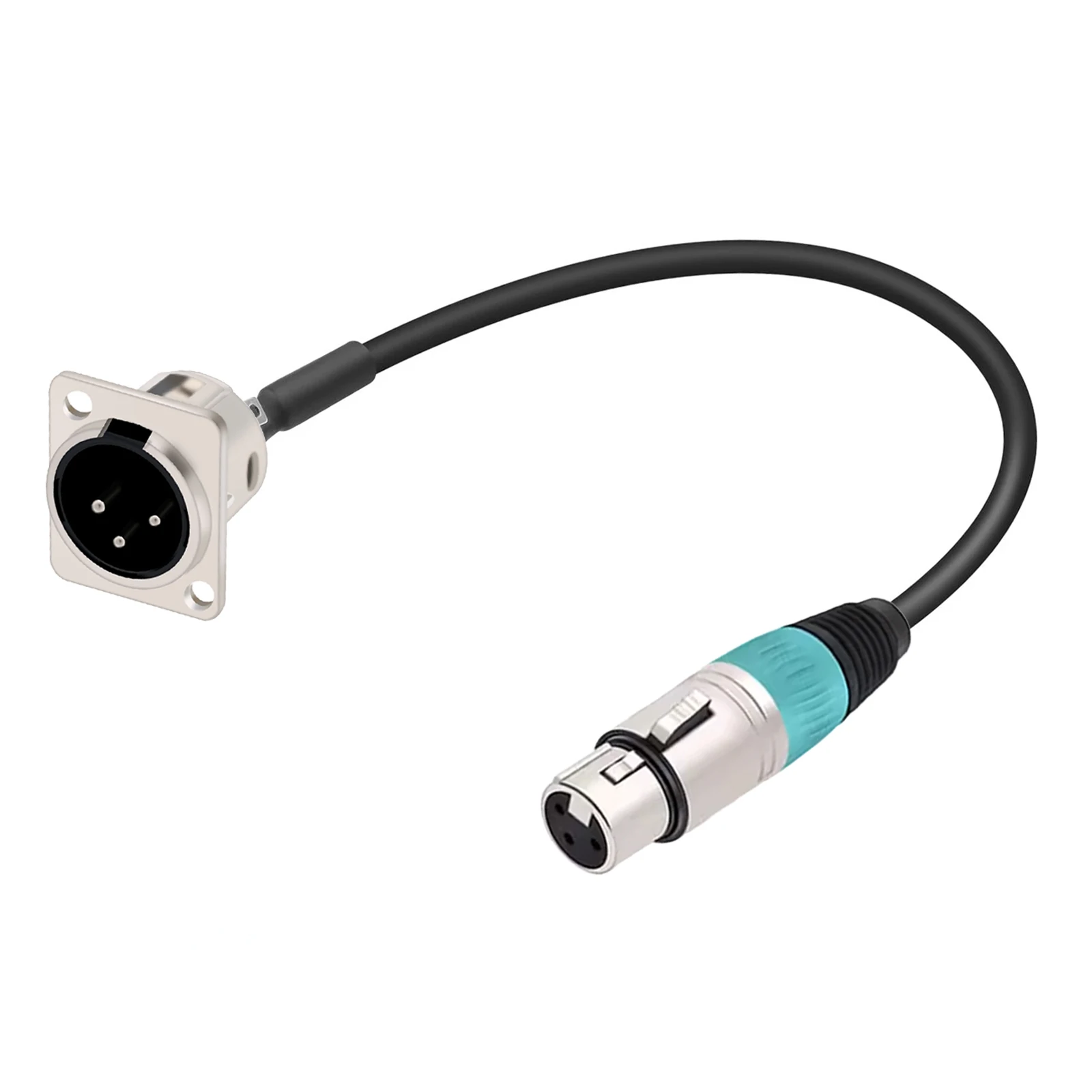 D-Type XLR Panel Mount to XLR Connector Pass Through Cable,3Pin XLR Female to Male Converter Compatible with Microphone 0.3M-15M