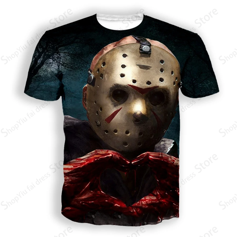 Movie Killer Jason Voorhees Friday The 13TH 3d Print T-shirt Men Women Fashion T-shirt Kids Hip Hop Top Tees Boy Tshirt Summer