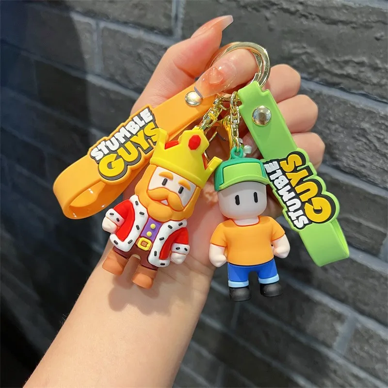 Game Stumble Guys Peripherals Keychain Cute Banana Person Fire Dragon Figure Pendent Car Ornaments Key Accessories Toy Xmas Gift