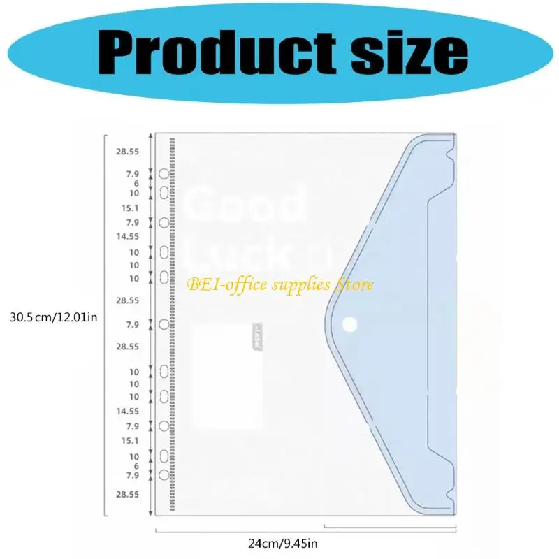 A9LC 4/6/8PCS مثقبة جيب بلاستيك ملفات غلاف مستند محفظة 11 ثقب ملفات محفظة مستند محفظة