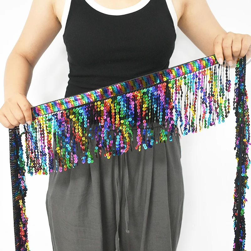 

9/18Yards 16cm Sequin Lace Trim Fringes Tassel Latin Dress Party Costume Decorative Trimmings Tassels Fringe Sewing Accessories