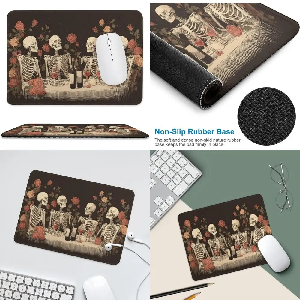 

Non-Slip Desk Mouse Pad with Four Skeletons Design for Office and Laptop Use