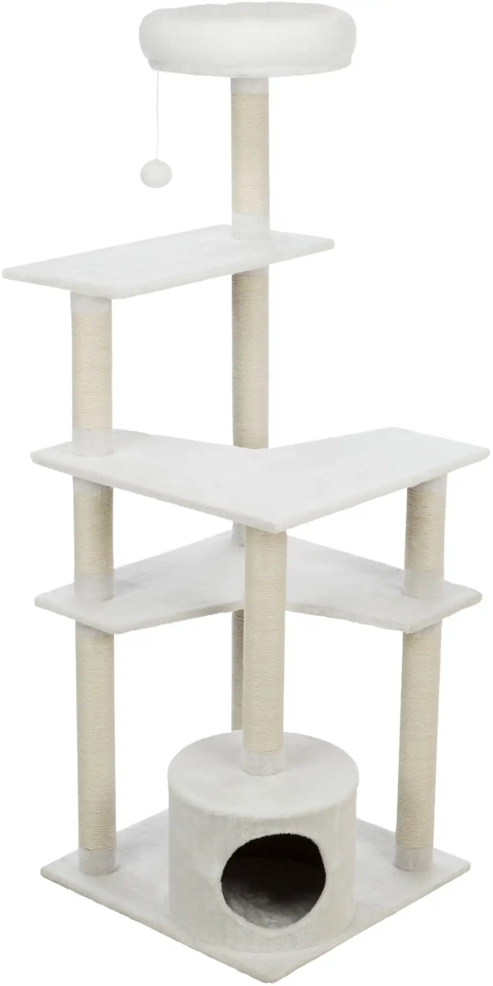 

Seli Plush 4-Level 59 Cat Tree with Sisal Scratching Posts, Condo & Cat Toy, Gray