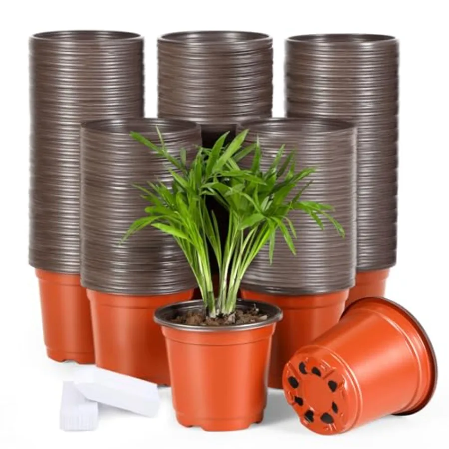 

300 Pack 4 Inch Plastic Nursery Pots for Plants, Small Seedling Pots Succulent Pots Flower Pots with Drainage Holes, Come with