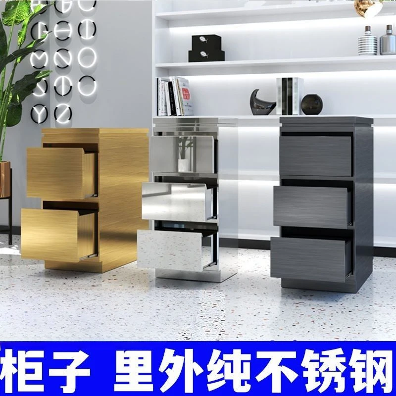 

Barber shop tool cabinet stainless steel hair salon small cart dedicated to ironing, dyeing, cutting, and storage tool cart