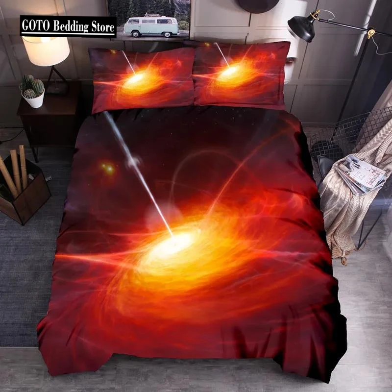 

Home textiles Queen quilt cover set Bedding Modern Style bedclothes 3d king size comforter set luxury black hole bed sets