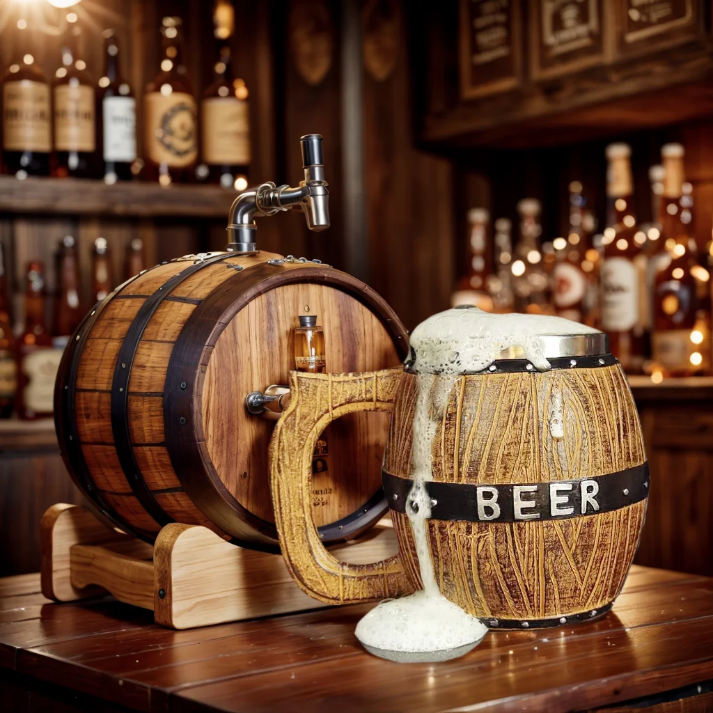 

Creative tiki Wooden Bucket Beer Mug Coffee Cups 450ml,Stainless Steel Inner,Drinking Mug Vintage Bar Tankard Gift for Men