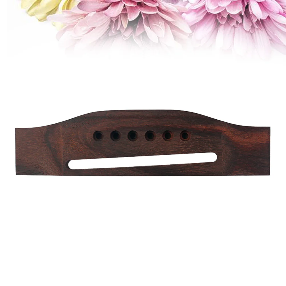 6-String Rosewood Saddle Through Slotted Folk Guitar Bridge for Type Folk Classical Acoustic Guitar Replacement Parts GO205