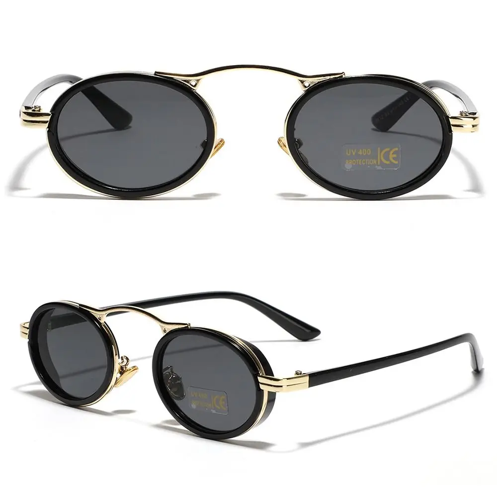 العصرية UV400 حماية فاسق النظارات الشمسية الصغيرة خمر إطار معدني ظلال 2024 موضة البيضاوي نظارات شمسية للنساء والرجال
