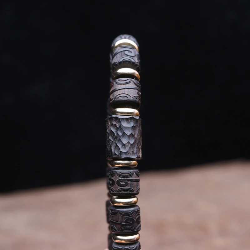 Ebenholz-Armband, 8 mm x 8 mm, Liebessymbol, Valentinstagsgeschenk, Paar-Versprechensarmband, Express Love – Detail 2