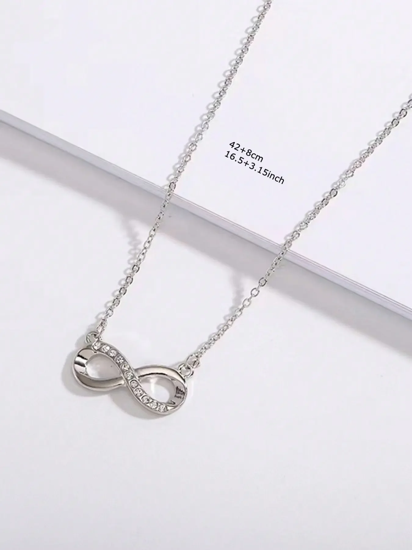 Women's Fashion Pendant Necklace, Dainty Minimalist Daily Wear Necklace, Elegant Rhinestone Infinity Symbol, Sparkling Rhinestones Chains, Meaningful Jewelry for Daily & Special Occasions, Dainty Necklaces