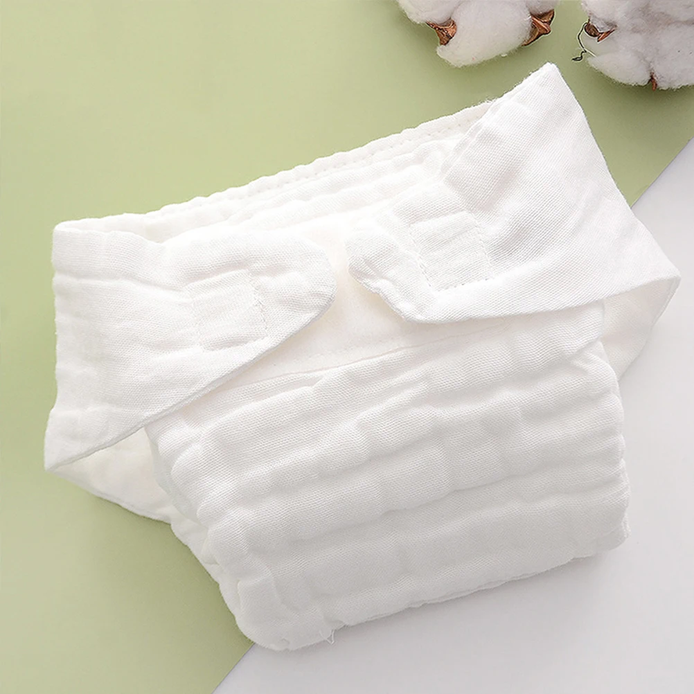 

5pcs Cloth Diapers Reusable Cotton Nappies Washable Nappy Liners For Newborn Infant s White Size L Reusable Nappy