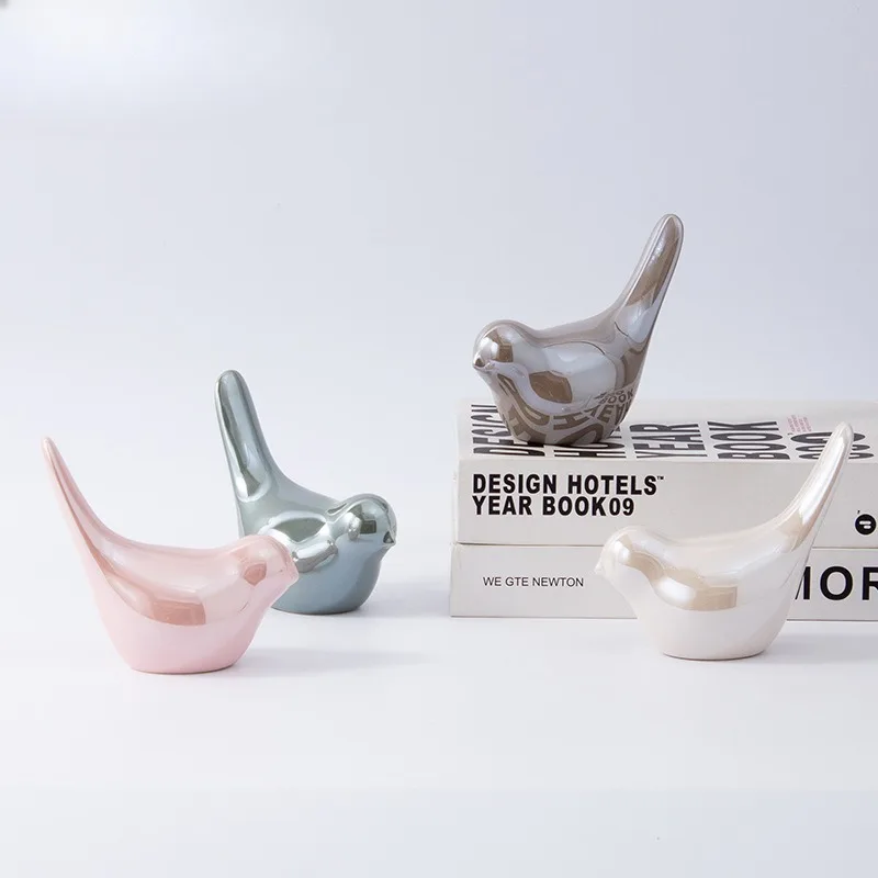 Nordic Modern Ceramic Bird Ornament Creative Cute Style Home Decor Soft Model Craft for House