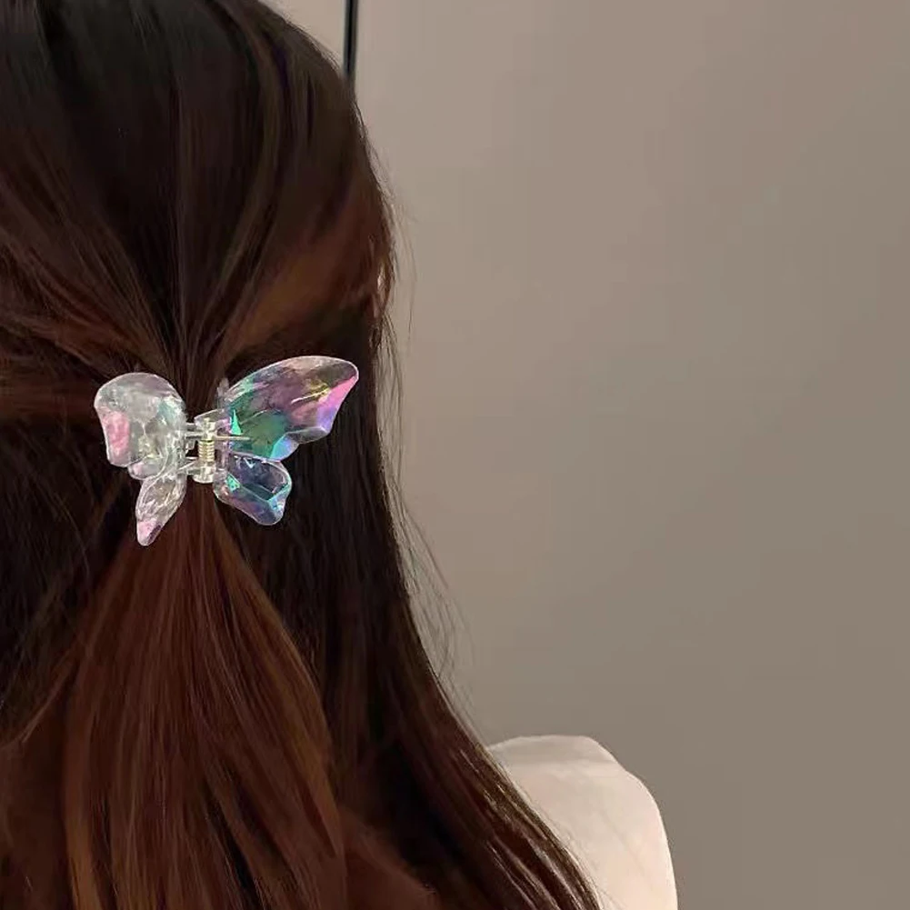 Butterfly Resin Hair Clip Crabs Transparent Hairclip Acrylic Cute Accessories For Women Girls Shark Clip Frosted Hair Claw