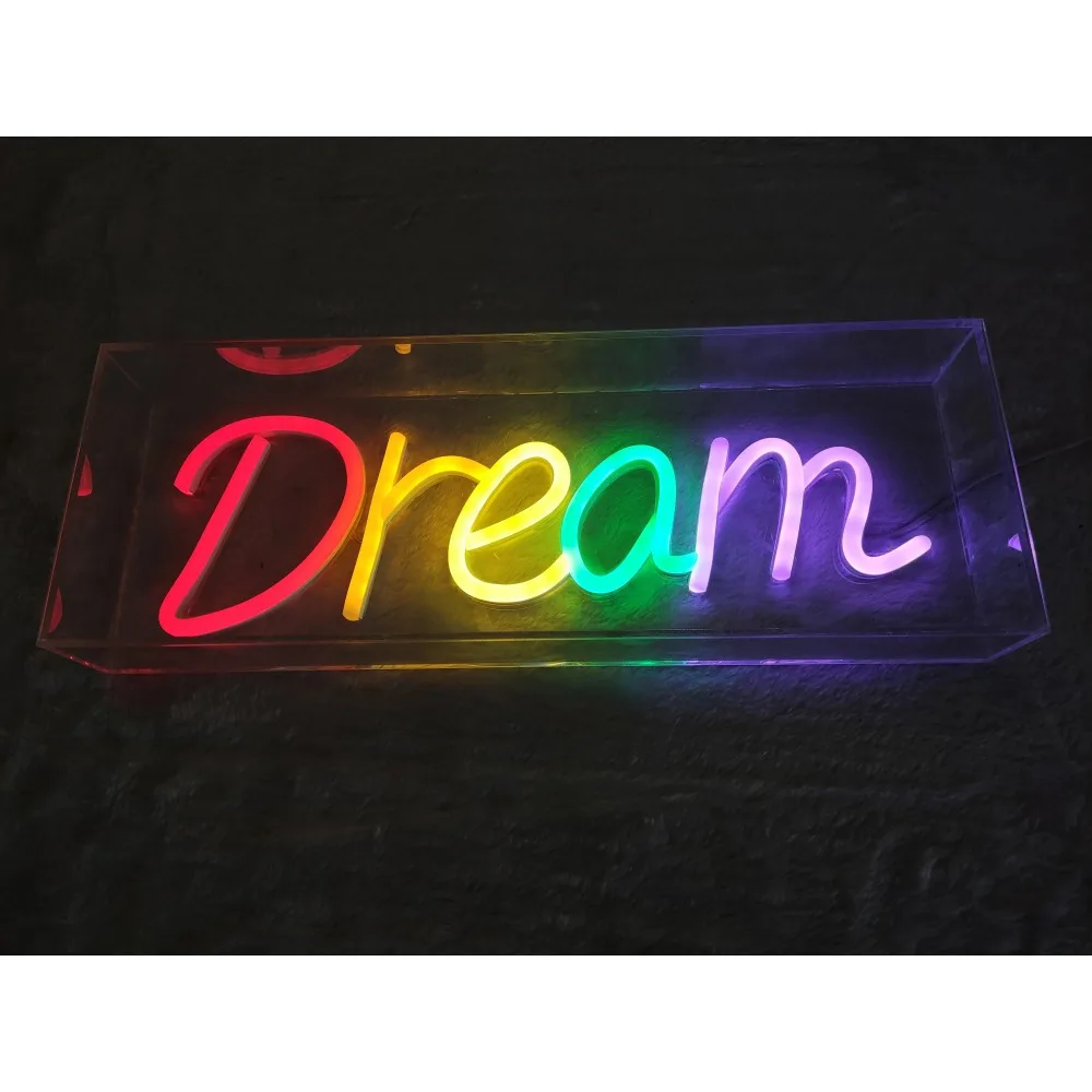 Insegne al neon da sogno Insegne al neon da sogno per la decorazione della parete Insegne luminose Insegne luminose con interruttore di alimentazione USB al neon colorato