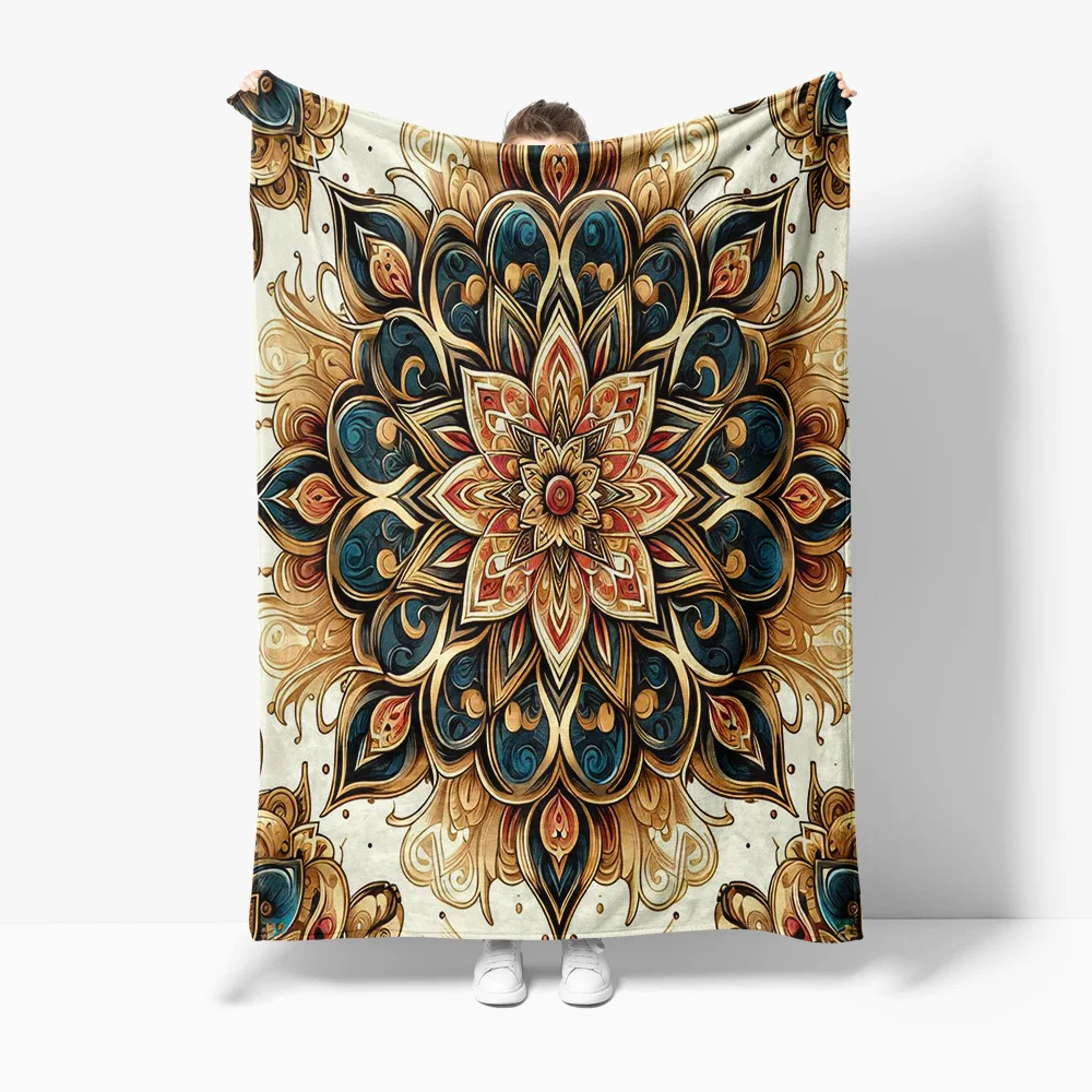 

Одеяло с богемным рисунком мандалы, диван-кровать, декоративное теплое пушистое одеяло для гостиной