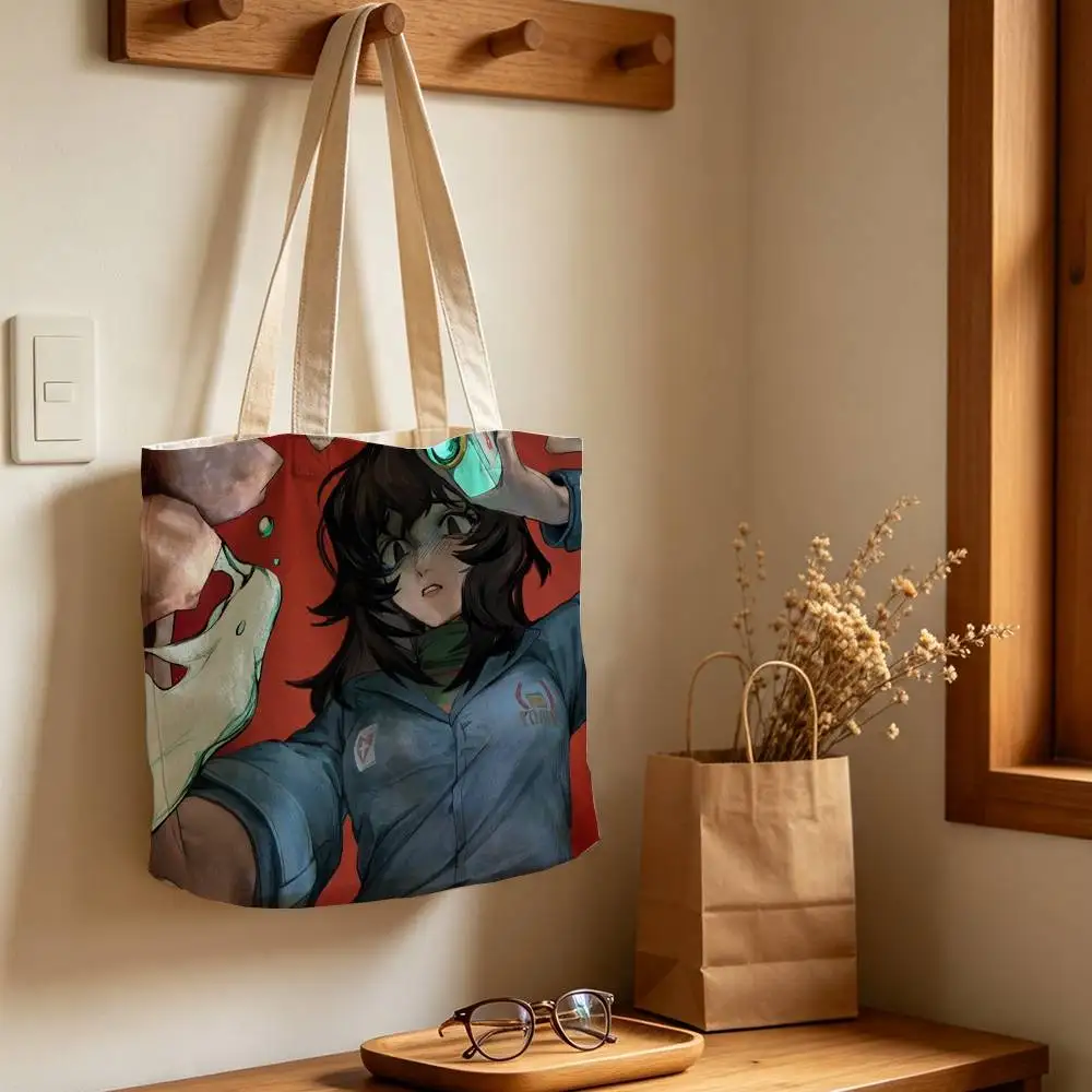 Mouthwashing Printed Canvas Shoulder Tote Bag for School Work and Commute
