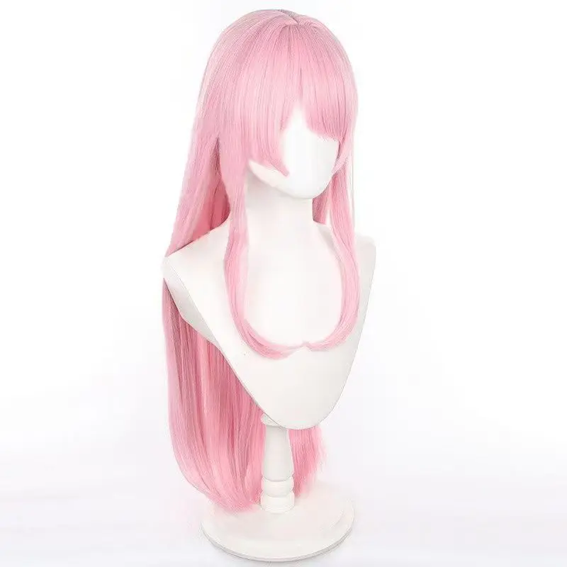 Chihaya Anon Cosplay Wig Long Straight Pink Hair Simulated Scalp Top Rose Net Inner Cap Heat Resistant Synthetic Fiber Wig