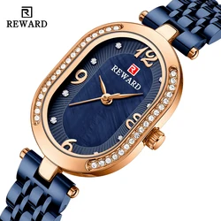 REWARD Exquisite Minimalist Women Watch Luxury Fashion Stain Steel Ladies Waterproof Quartz Wristwatch Rose Gold Female Clock