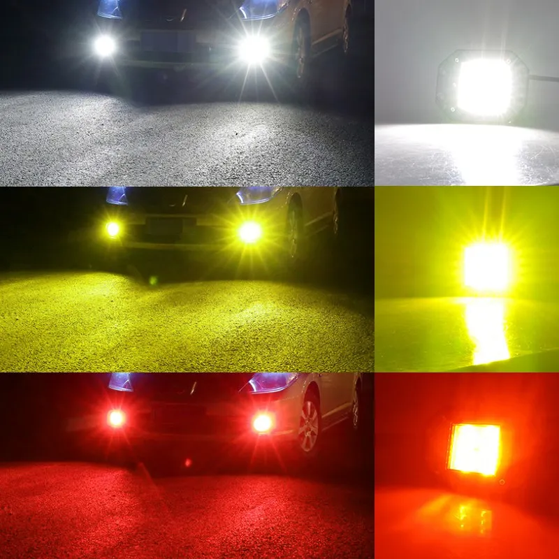 VISORAK-Lampe de travail à dosettes LED pour camion, ambre, rouge, blanc, montage encastré, voiture, 4 roues motrices, 4x4, SUV RL, Jeep