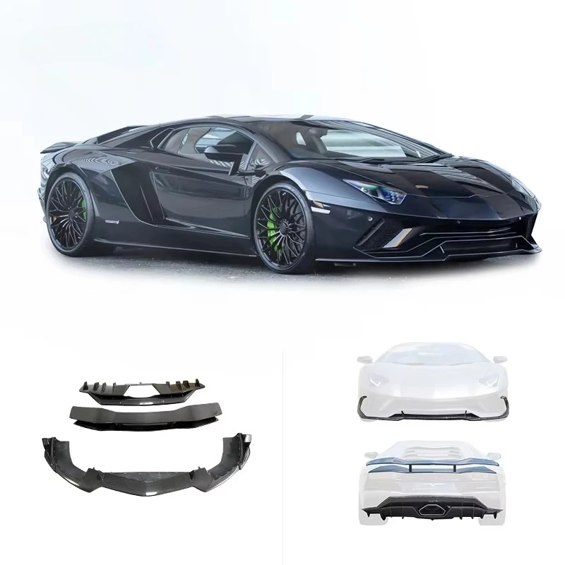 Car Bumper for Lamborghini Aventador S LP740 to MSY Carbon Fiber Body Kit Front Lip&Rear Diffuser&Rear Spoiler Modification