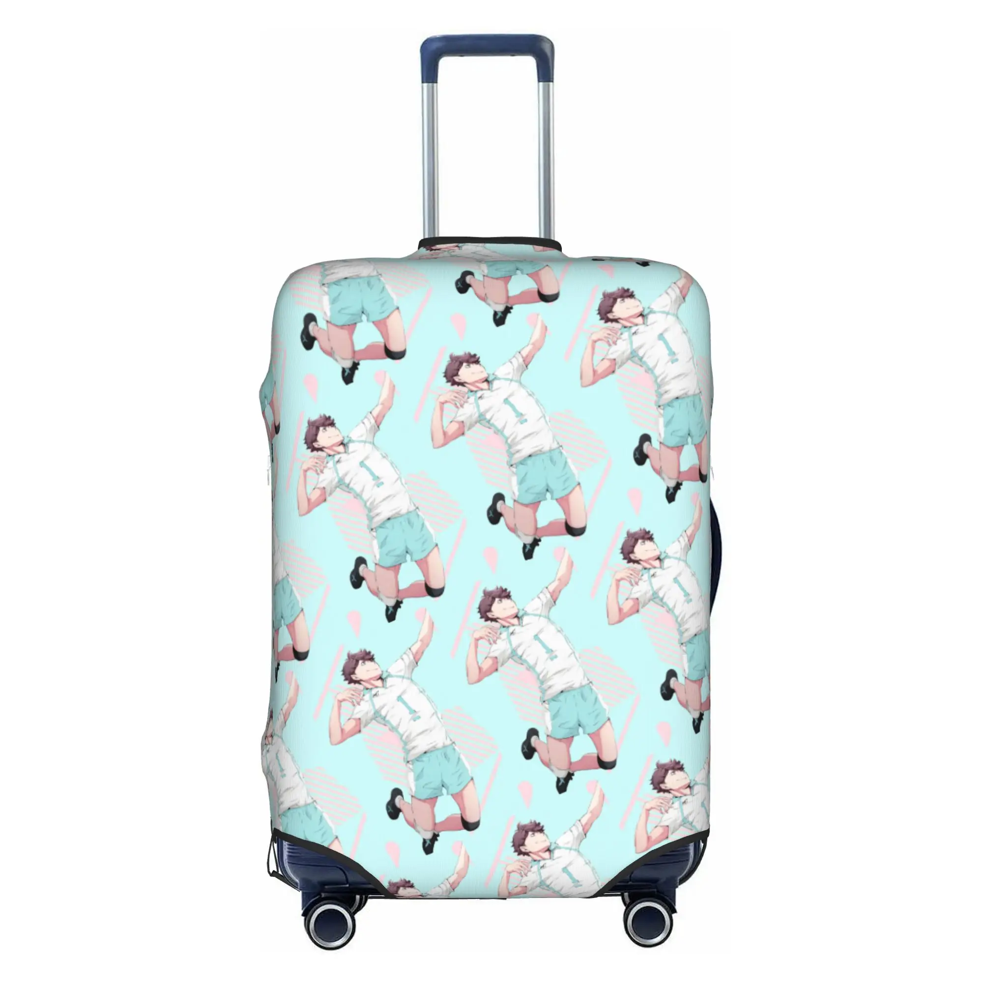 Custom Haikyu Yu Nishinoya Travel Luggage Cover Elastic Anime Manga Suitcase Cover Protector Fit 18-32 Inch