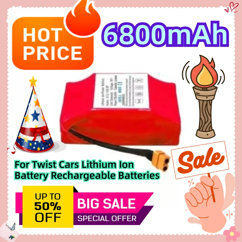 

36V 6800mAh For Twist Cars Lithium Ion Battery Rechargeable Batteries