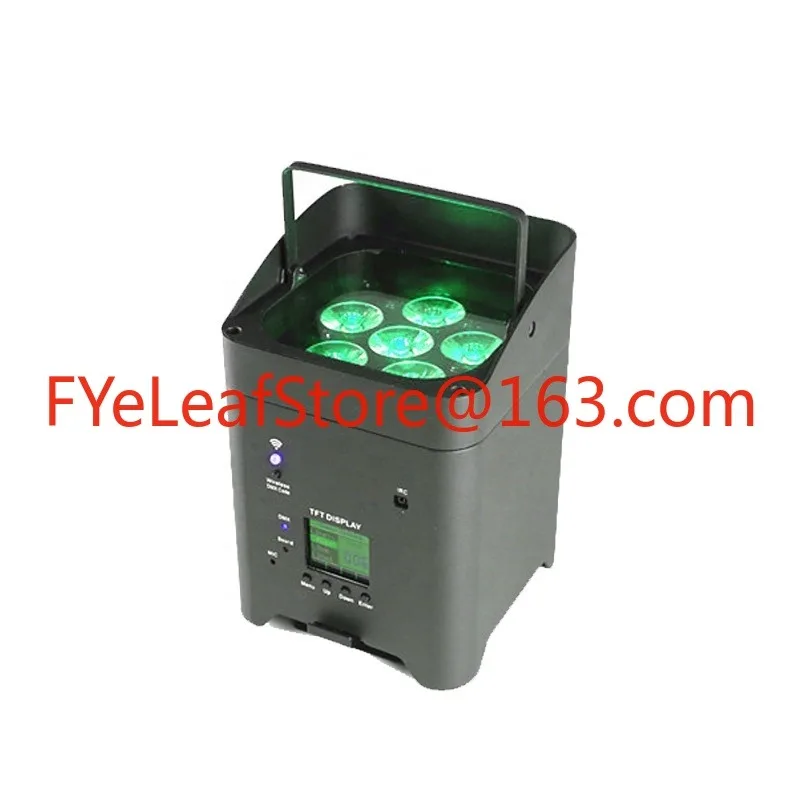 Wedding Rechargeable DMX Wireless Battery Powered 6in1 RGBWAUV 6*18w LED Flat Par Light with IR Controller