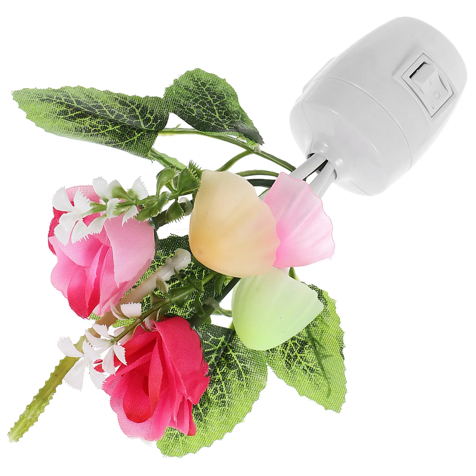 2Pcs LED Night Lights Plug-in Peony Shape Color Changing Bedroom Lamps Bedside Night Light Feeding Light Plug-in Lamp