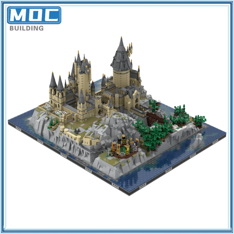 Star Movie Classic Medieval Castle Architecture Magic School Street View Model Building Blocks DIY Assembl Bricks Gifts