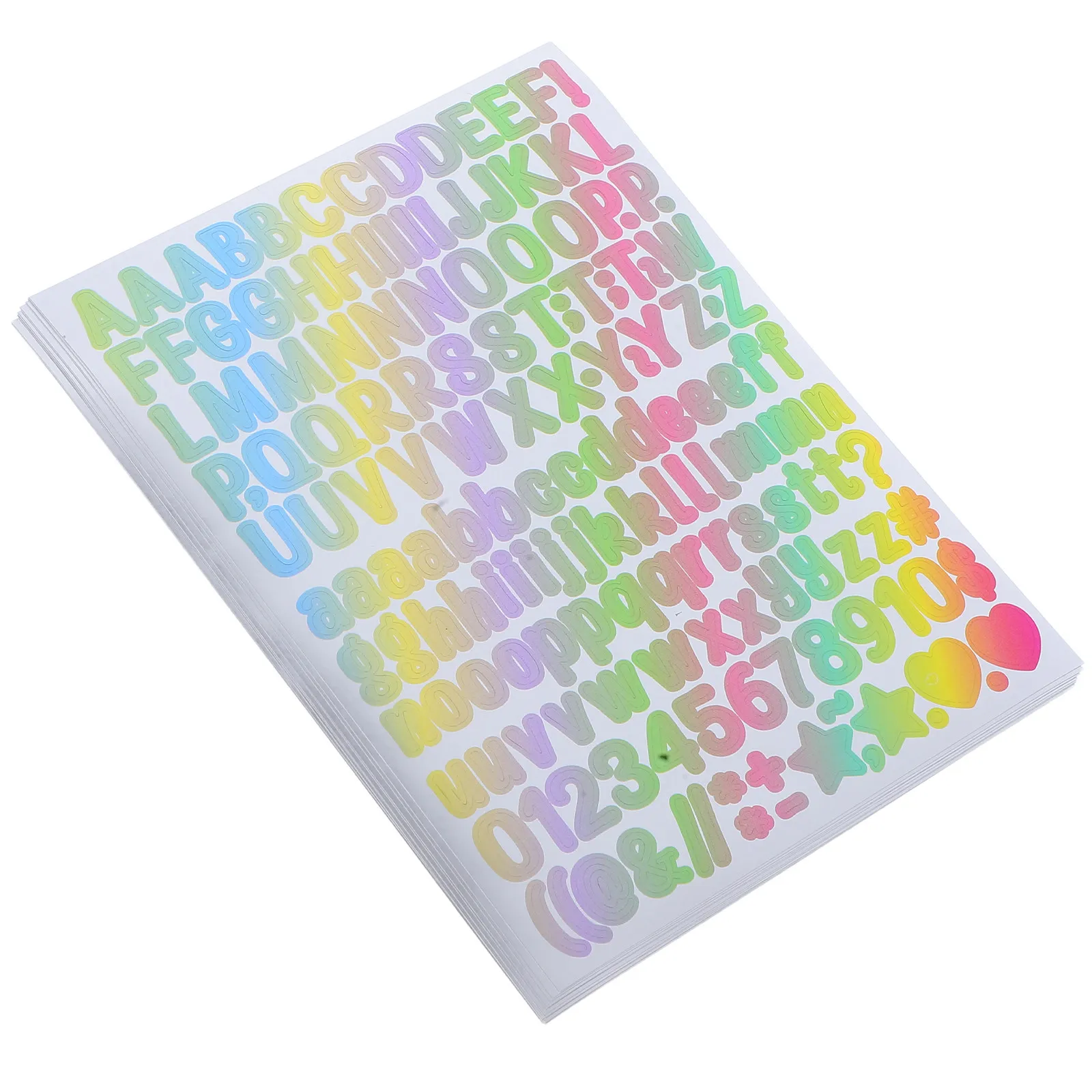 

10 шт. самоклеящихся виниловых наклеек с буквами и цифрами, градиентные цвета, для скрапбукинга, планировщиков, DIY-поделок, декоративные этикетки-наклейки