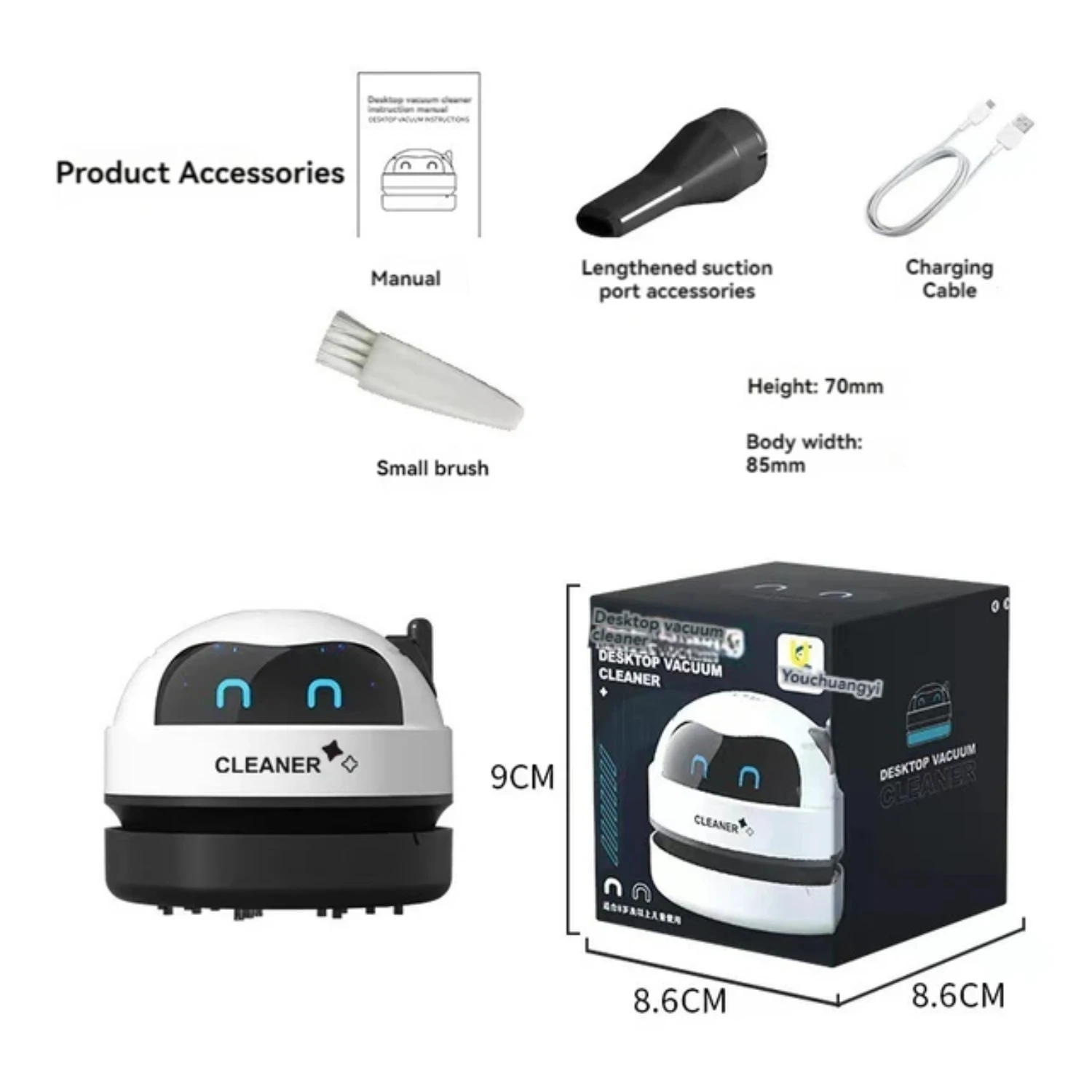 Compact Mini Portable Wireless Desktop Vacuum Cleaner for Students, Rechargeable Stationery Gift - Convenient, Efficient, and Ea