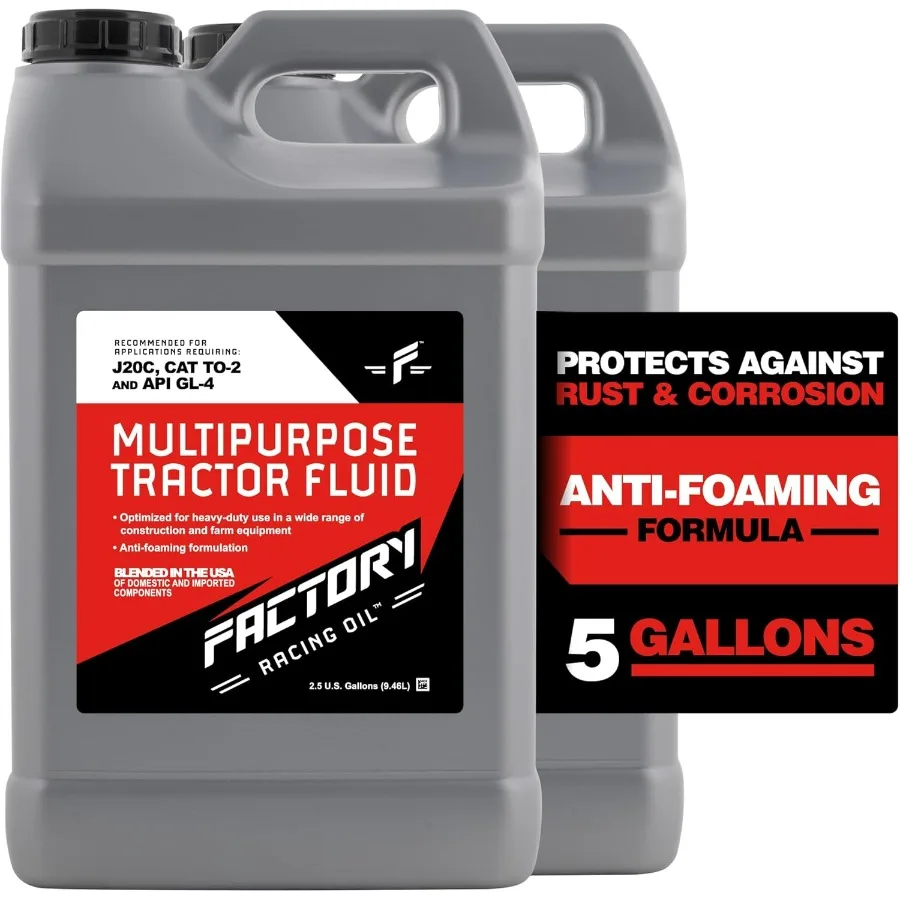 

Заводское гоночное масло 214802, двойная упаковка, многофункциональная жидкость для трактора, 5 галлонов, 2x2,5 галлонов, бутылки