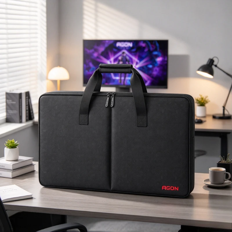 24 Inch Monitor Carrying Bag for 23.8in Screen Thick Foam Shock Absorbing Water Resistant Protective Case Travel Storage Use