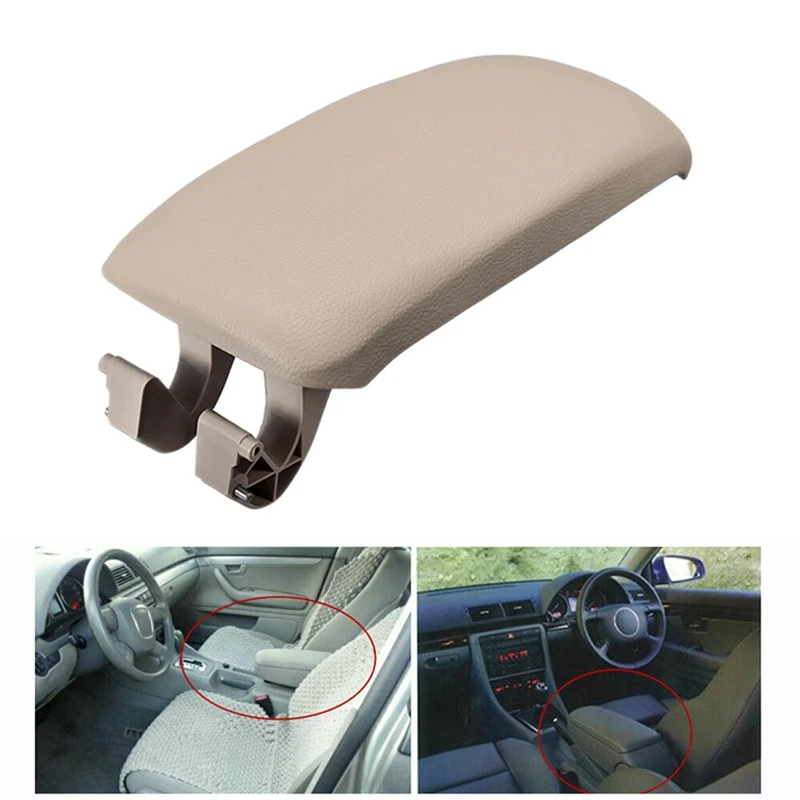 Beige Leather Suture Console Armrest Lid Cover For- A3 8P 2003-2012 Center Console Cover Lid 8P0864245P