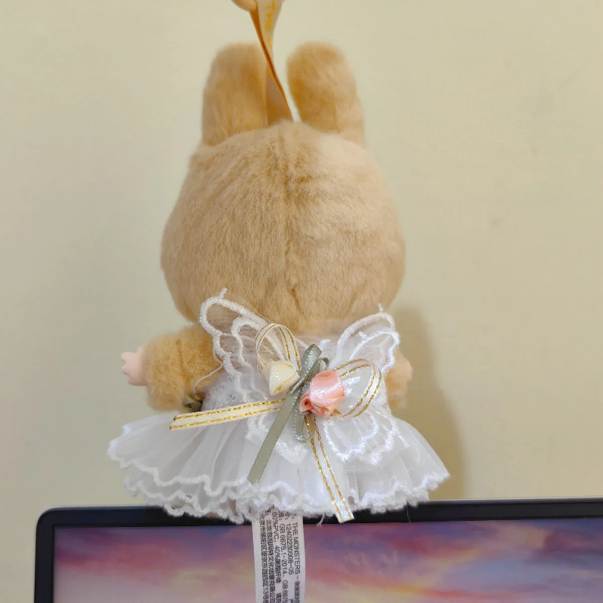 Labubu ملابس دمى فراشة قطعتين مجموعة الزي اكسسوارات فستان الزفاف تنورة دعوى مجموعة إكسسوارات دمي فتاة هدية