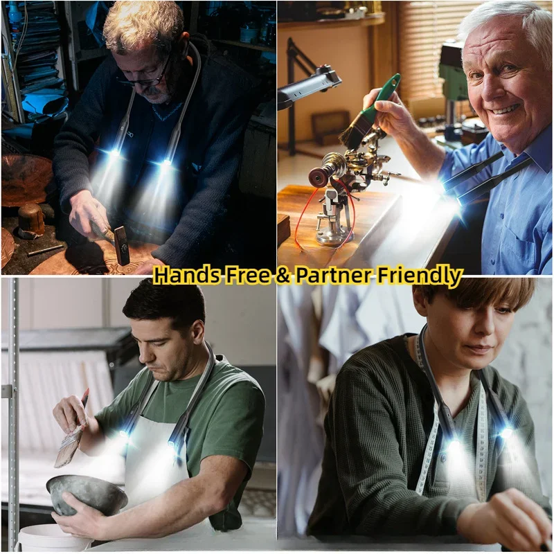 Lampe de Lecture LED Flexible à 3 Couleurs, Rechargeable par USB, Lumière de Nuit à Gradation en Continu, Outils de Lecture de Signets